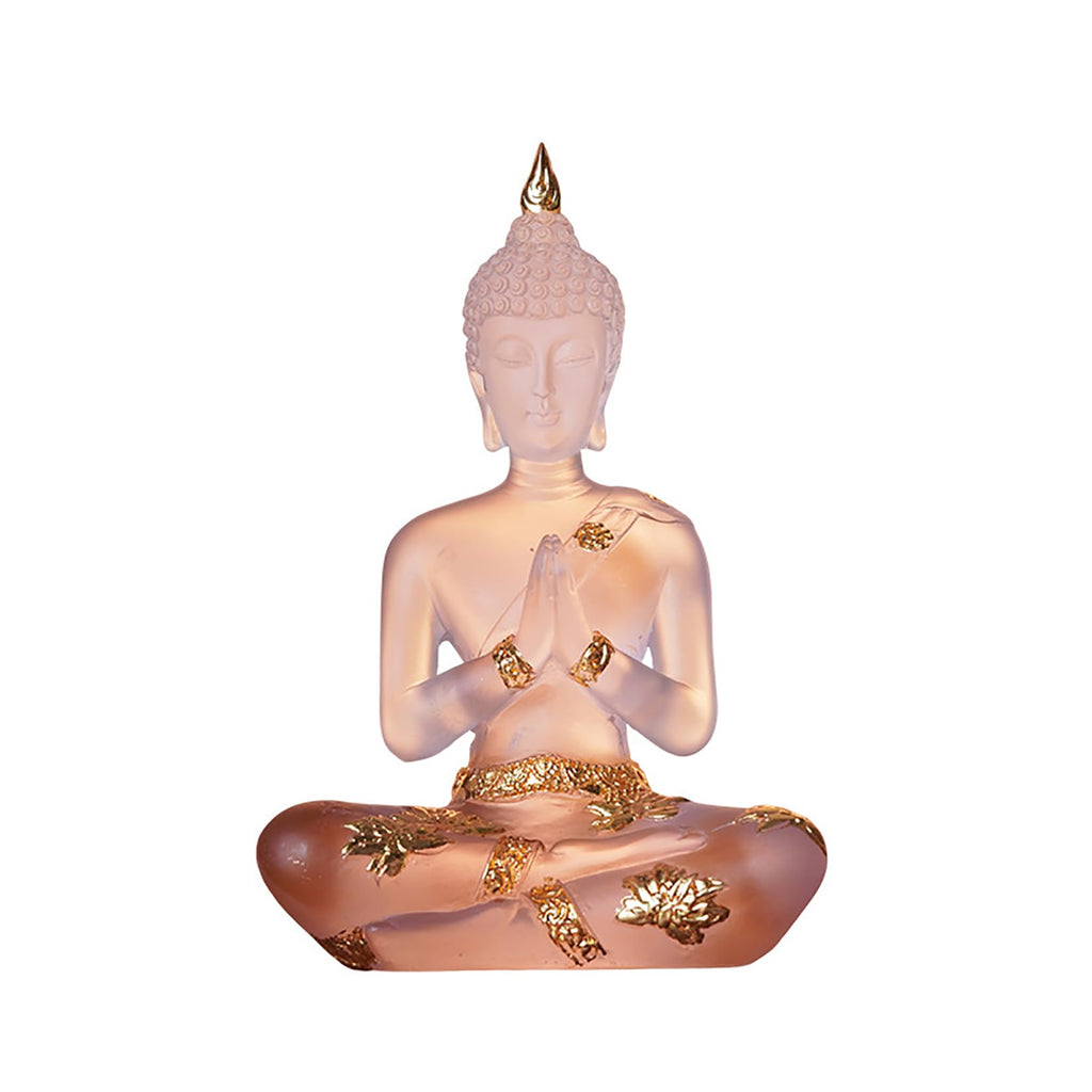 Buddha Statue aus Kristallharz Meditations Deko für Den Innenbereich, Thailändische Sitzende Buddha Figur Spirituelle Geschenke für Tisch Zen,Blau,L