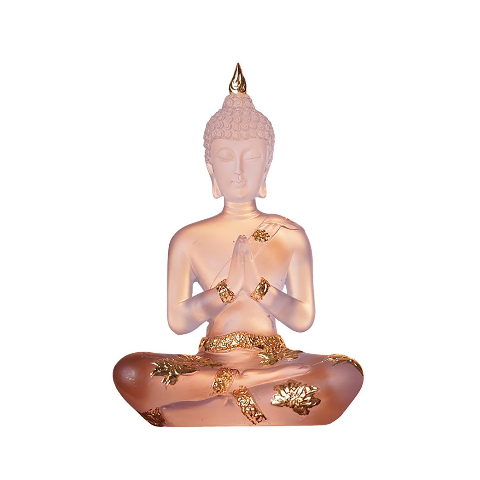 Buddha Statue aus Kristallharz Meditations Deko für Den Innenbereich, Thailändische Sitzende Buddha Figur Spirituelle Geschenke für Tisch Zen,Blau,L