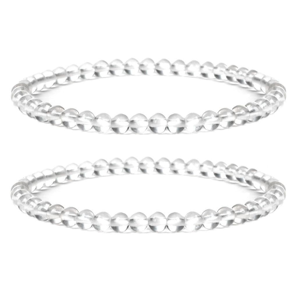 4 mm Stretch Bracelet Made of Real Natural Stone Beads, Healing Stone Bracelet, Yoga Bracelet for Women, Men, Lucky Bracelet, Friendship Bracelet, Replacement Beads Included