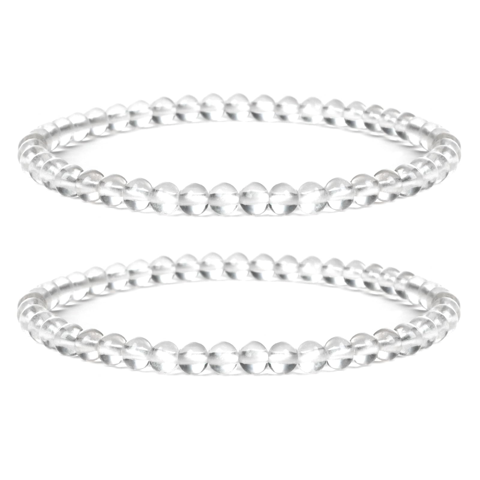 4 mm Stretch Bracelet Made of Real Natural Stone Beads, Healing Stone Bracelet, Yoga Bracelet for Women, Men, Lucky Bracelet, Friendship Bracelet, Replacement Beads Included