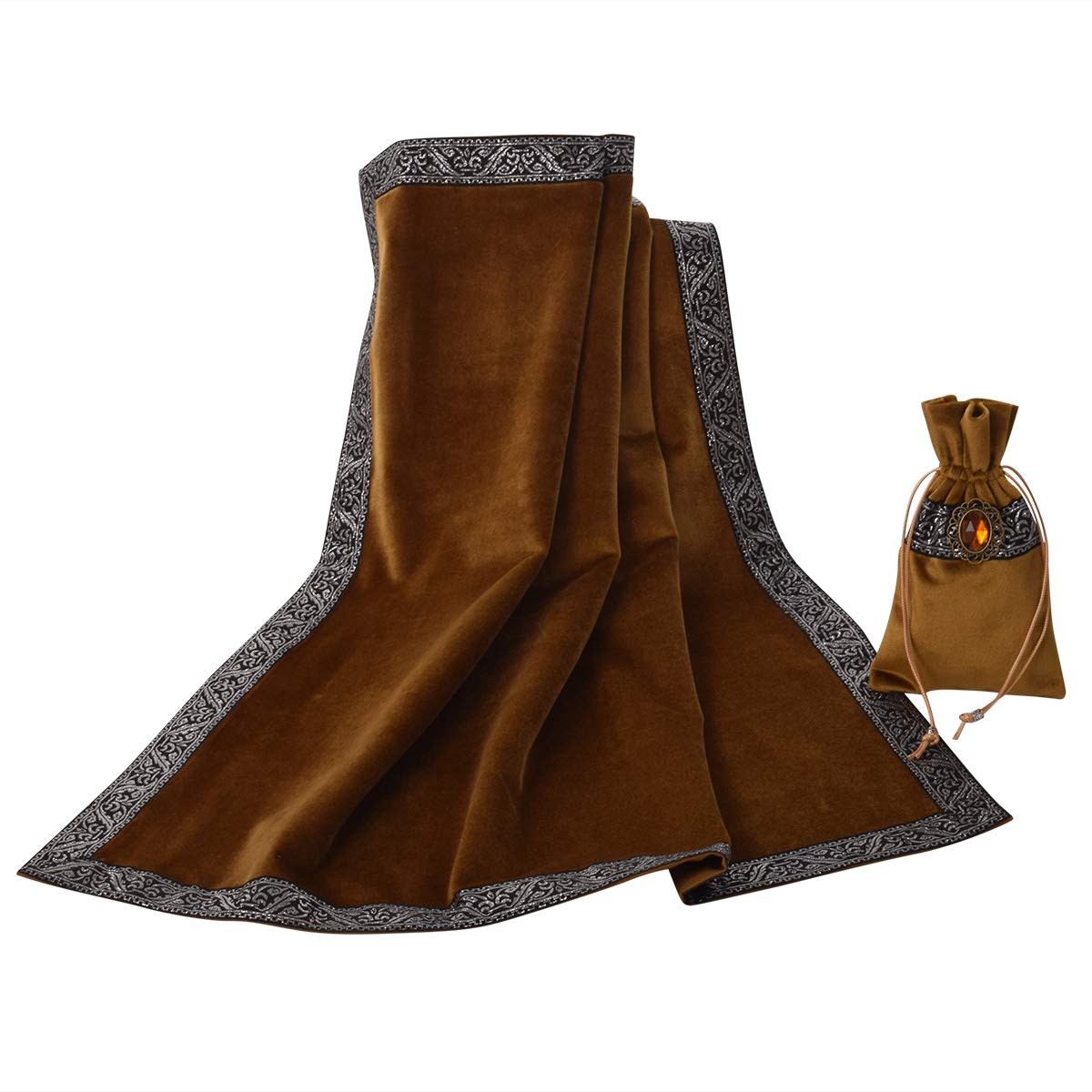 BLESSUME Witch Altar Tarot Table Cloth and Pouch Square Divination Tarot Cloth (Red)