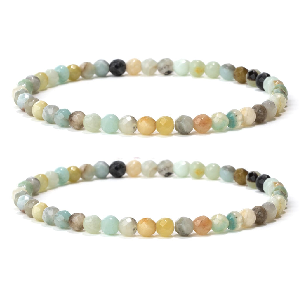4 mm Stretch Bracelet Made of Real Natural Stone Beads, Healing Stone Bracelet, Yoga Bracelet for Women, Men, Lucky Bracelet, Friendship Bracelet, Replacement Beads Included