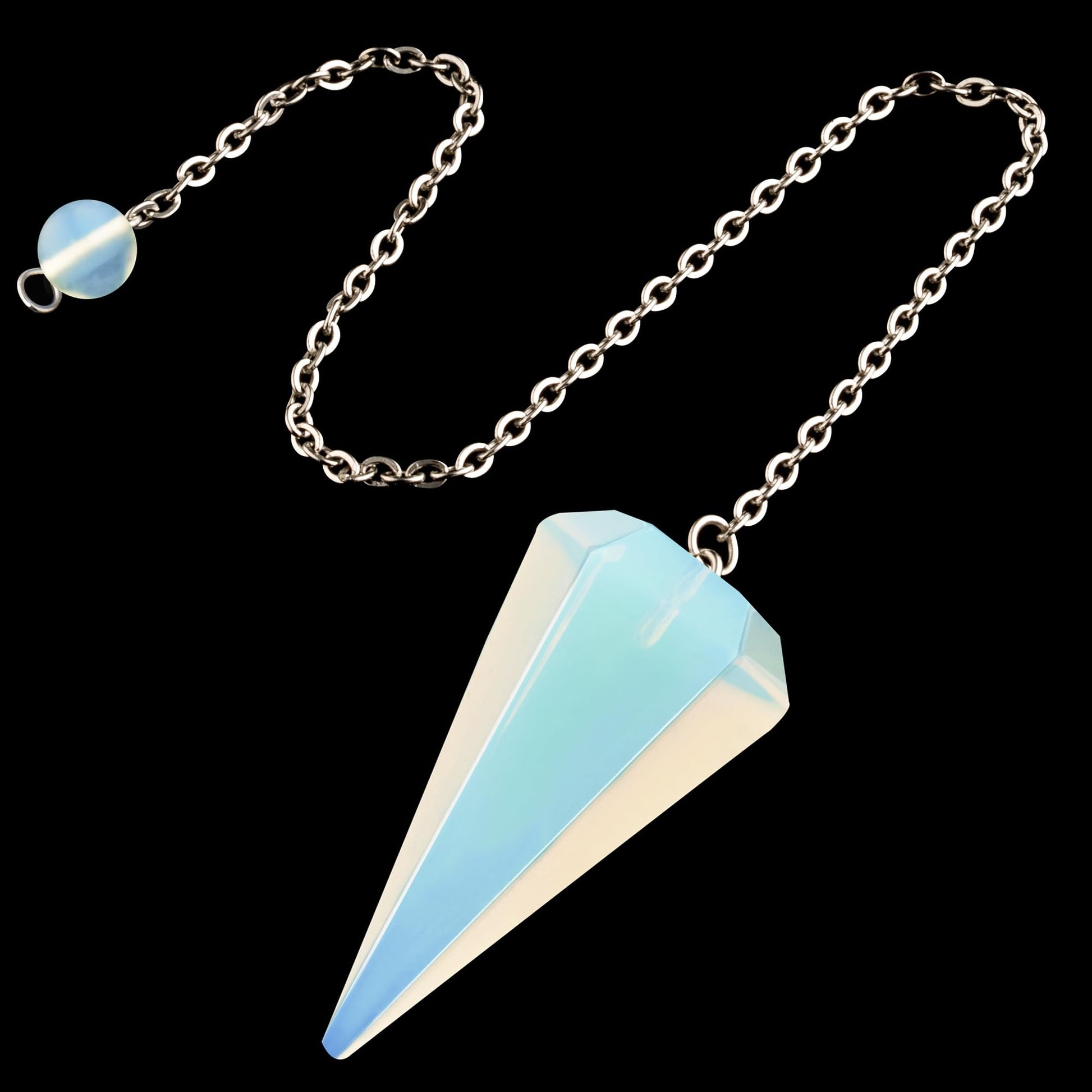 QINJIEJIE Rock Crystal Pendulum Natural Gemstone Pendulum Crystals Esoteric Pendulum with Chain and Ball for Dowsing Rods Fortune teller Chakra Reiki Witchcraft Accessories Esoteric Gifts