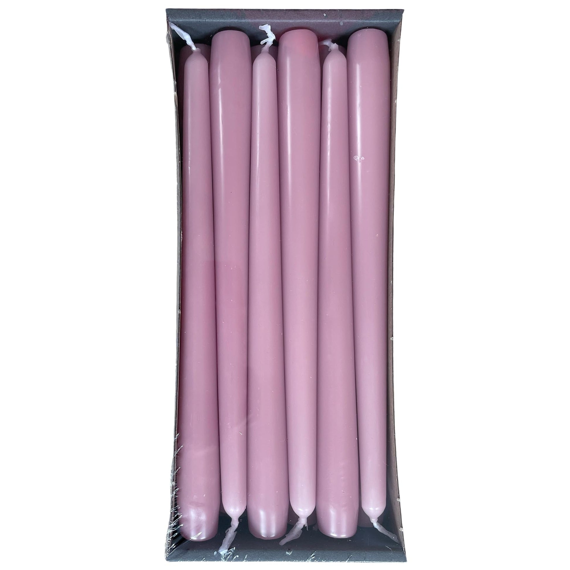 Nordring Pack of 12 Taper Candles 2.3 cm x 25 cm High Antique Pink - RAL Certified, Drip Free & Low Smoke, Approximately 8 Hours Burn Time - Table Decoration & Candlestick