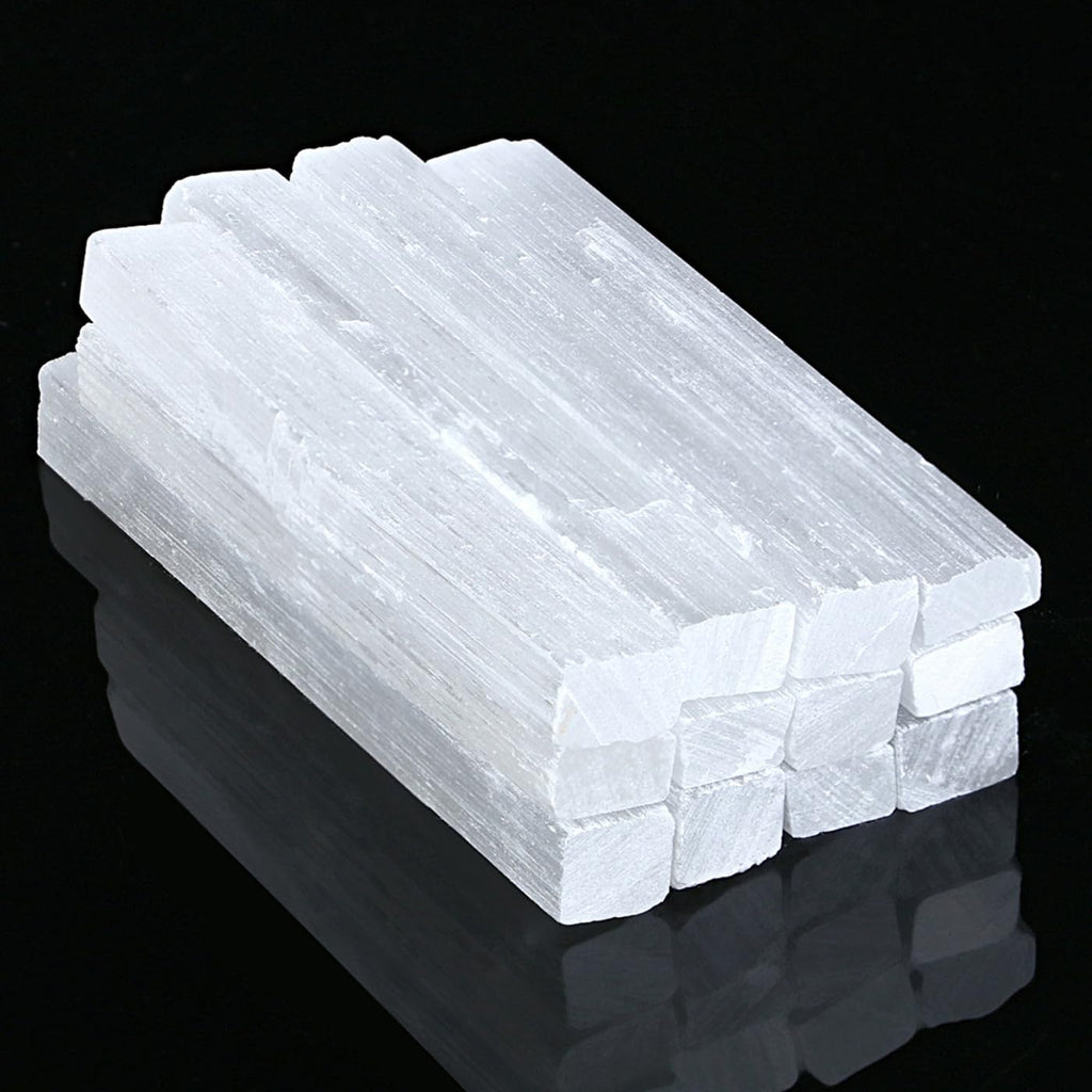 6 PCS 4" Selenit Stein in Bulk, Groß Selenit Kristalle, Edelsteine, Heilsteine für Hexerei Zeremonie, Reiki und Chakra Balancing