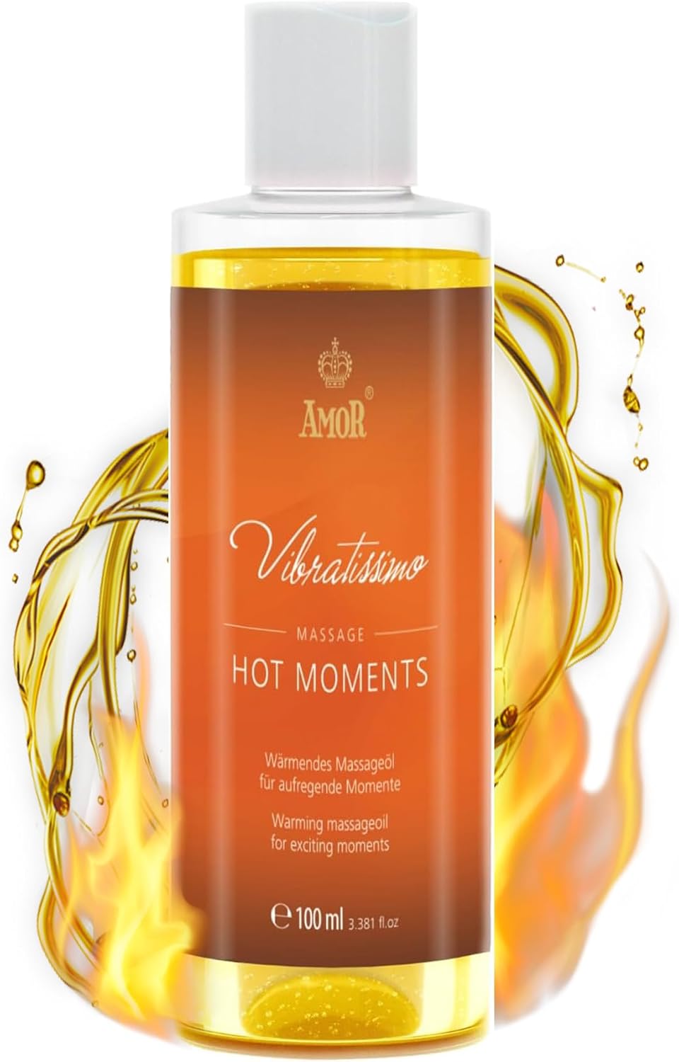 Vibratissimo Hot Moments 100 ml Massageöl - Aufheizendes Massageerlebnis - Stimulierende Massageöle, Entspannung für Paare & Gleitöl, Liebesöl
