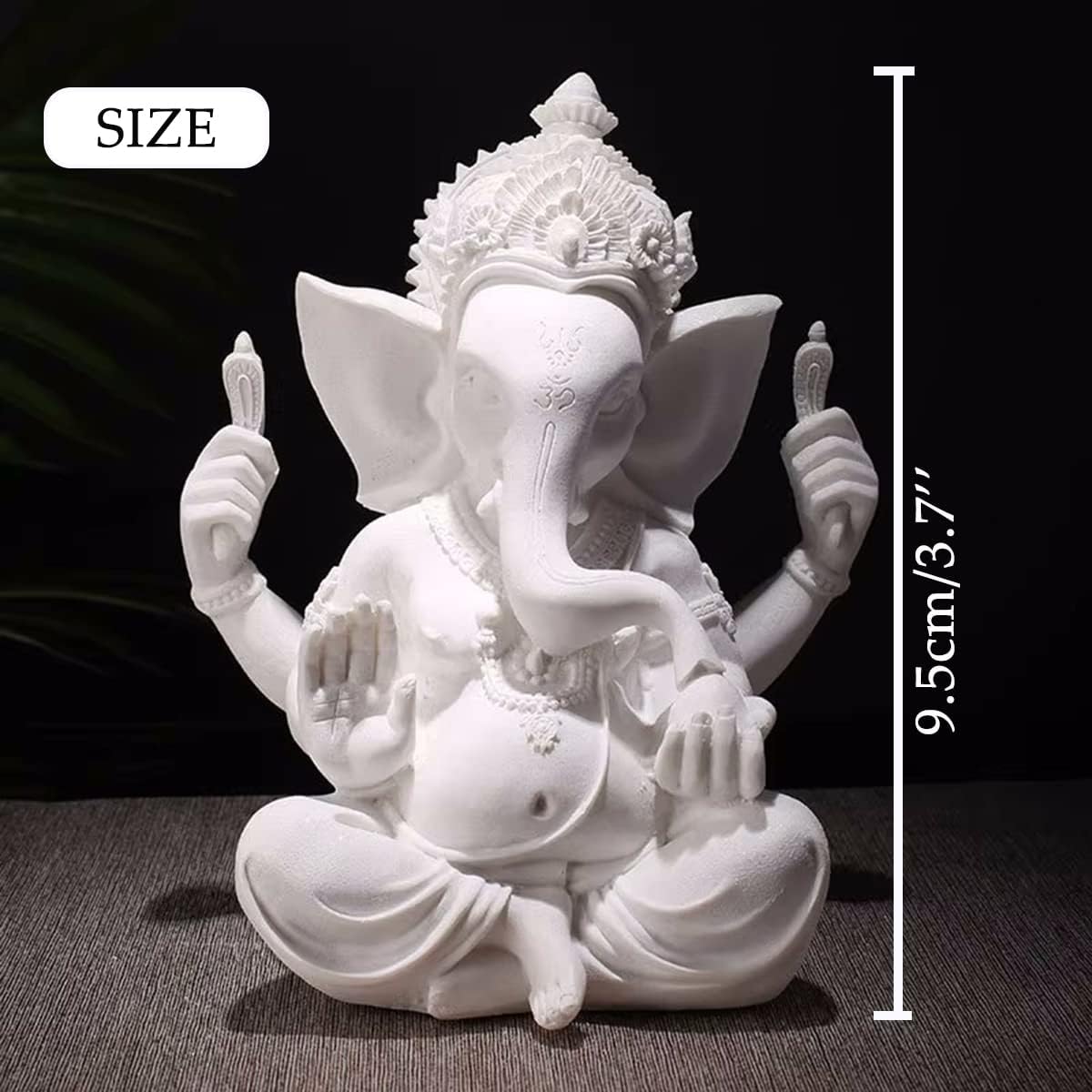Ganesha Buddha Statue,Buddha Figur,Deko Statue,Deko Wohnzimmer,Indische Ganesha, Home Store Dekoration(9.5cm/Weiss)