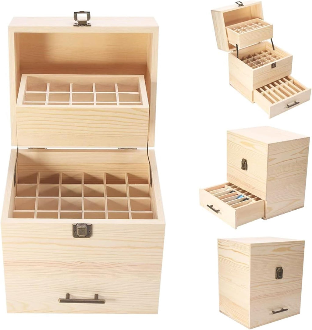 Aufbewahrungsbox für ätherische Öle aus Holz für ätherische Öle, Ständer, Halter für 15-ml-Flaschen, Nagellack-Sammlung. (59-Steckplatz)