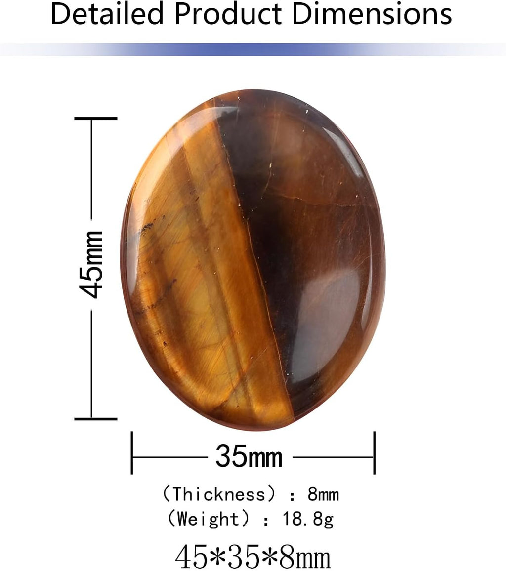 Tiger's Eye Lucky Stones Crystals Stones Worry Stone Gemstones for Children Healing Stones Gemstones Chakra Stones for Anxiety Stress Relief Fortune Telling Reiki Healing Meditation