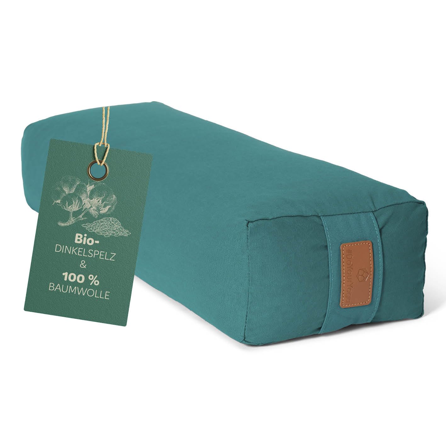 #DoYourYoga Yogabolster »Paravati« 67cm x 13cm | Gefüllt mit Bio-Dinkelspelz (KBA) oder Bio-Buchweizenschalen (KBA) | Yogakissen mit waschbarem Bezug | Sitzkissen & Zafukissen für Yin Yoga