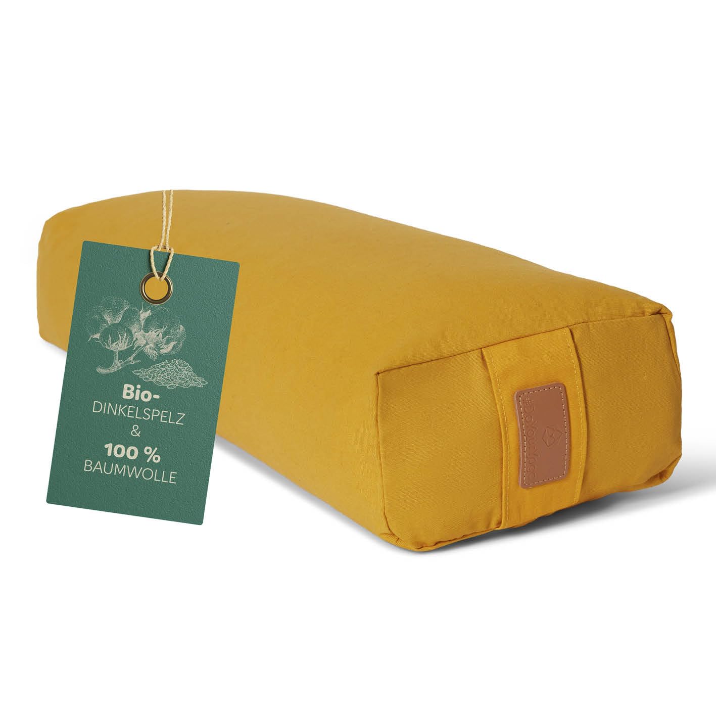 #DoYourYoga Yogabolster »Paravati« 67cm x 13cm | Gefüllt mit Bio-Dinkelspelz (KBA) oder Bio-Buchweizenschalen (KBA) | Yogakissen mit waschbarem Bezug | Sitzkissen & Zafukissen für Yin Yoga