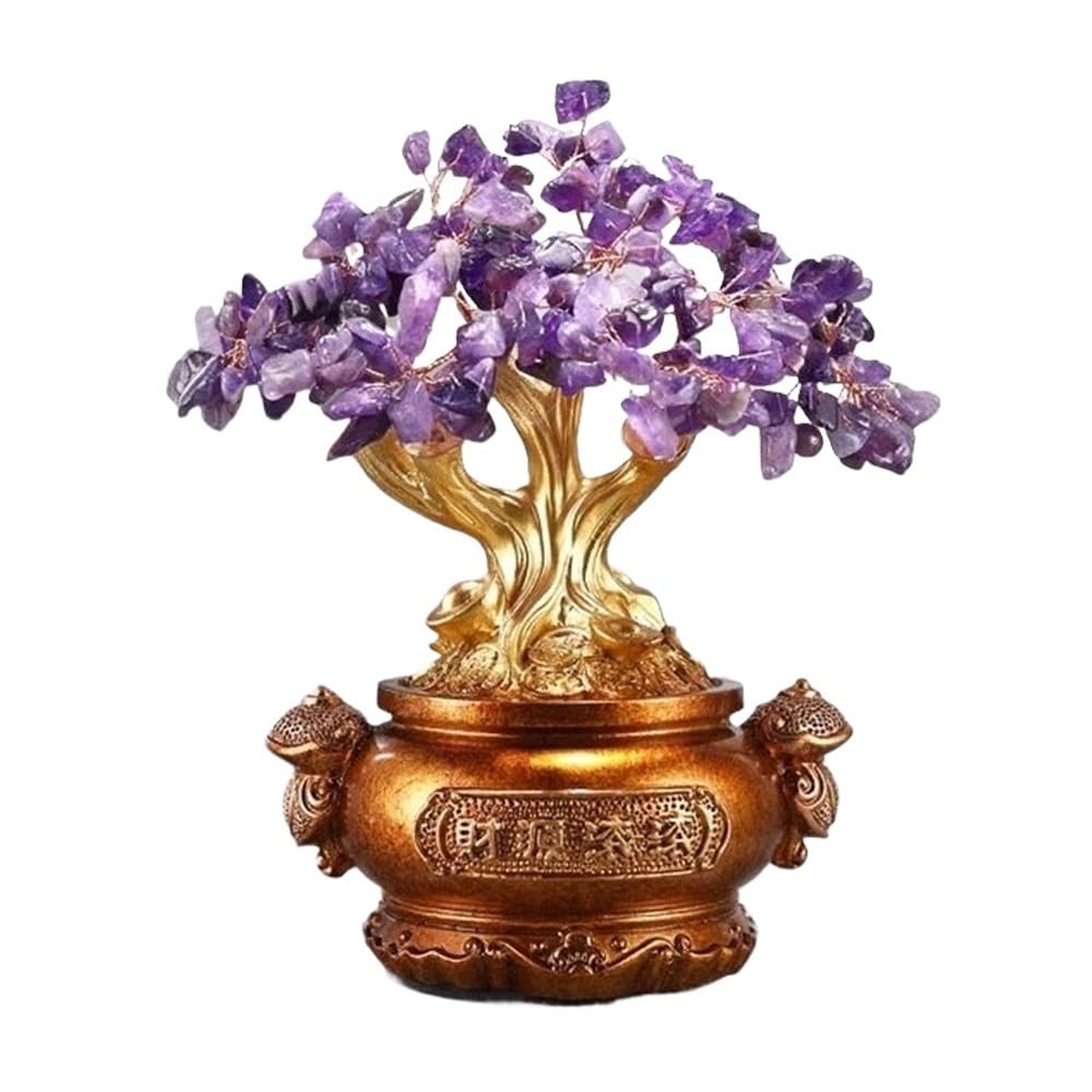 Deko Geldkristallbaum, Edelstein-Chakra-Baum, Büro-Schreibtisch-Dekor, spiritueller Kristallbaum-Ornament Feng Shui(Yellow)