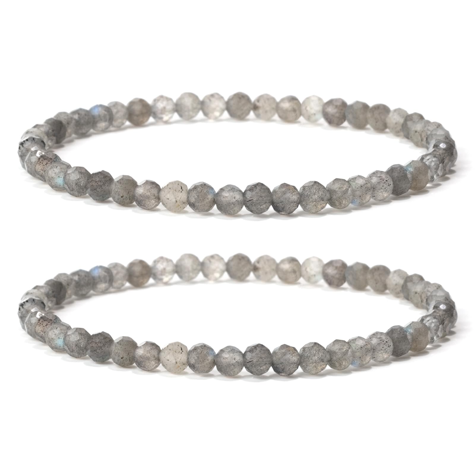 4 mm Stretch Bracelet Made of Real Natural Stone Beads, Healing Stone Bracelet, Yoga Bracelet for Women, Men, Lucky Bracelet, Friendship Bracelet, Replacement Beads Included