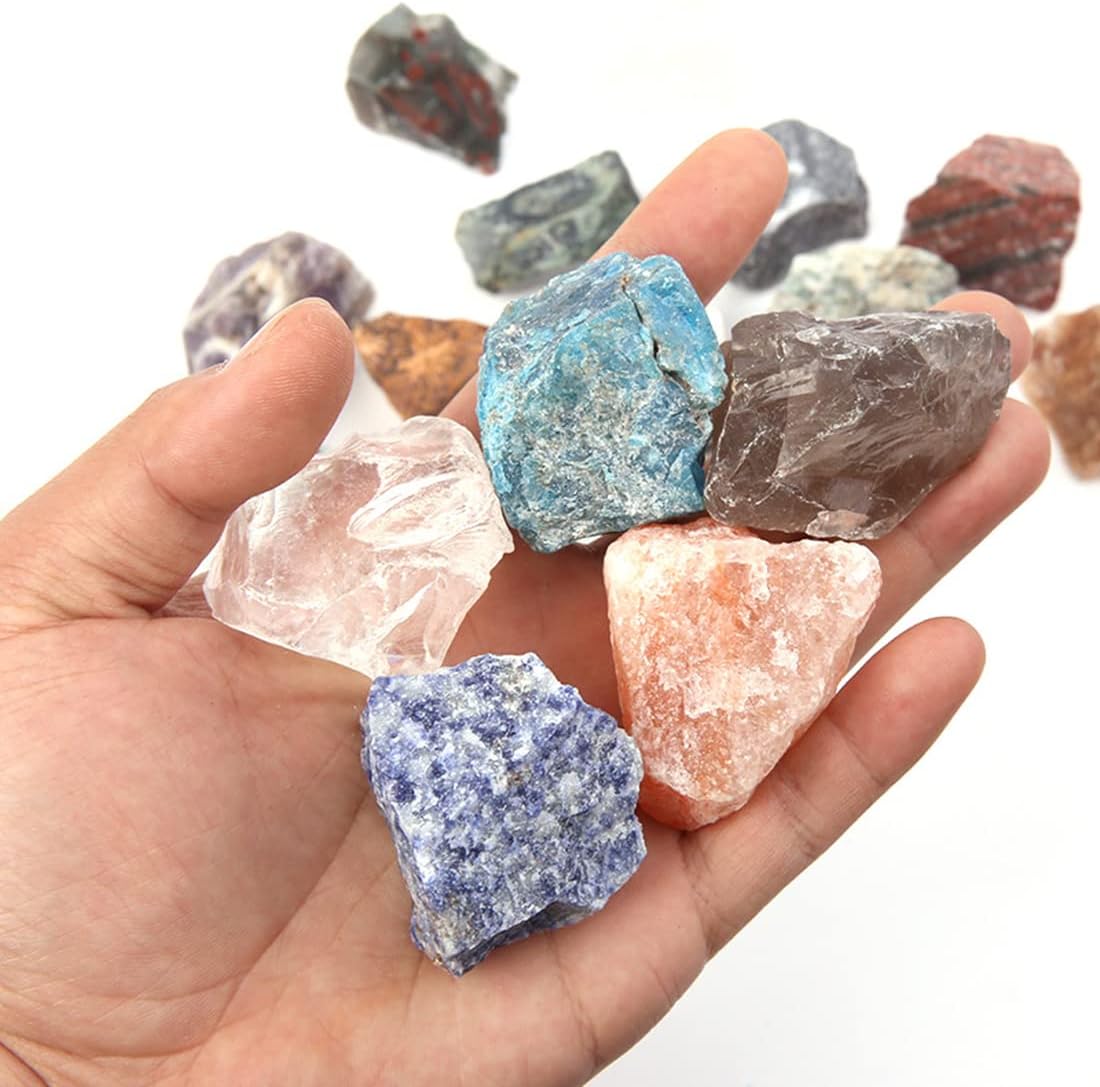 Lepidolite Raw Crystals, Large 1.25-2.0 Inch Healing Crystals, Natural Raw Stones, Crystal for Drumming, Cabbing, Fountain Rocks, Decoration, Polishing, Wire Wrapping, Wicca and Reiki