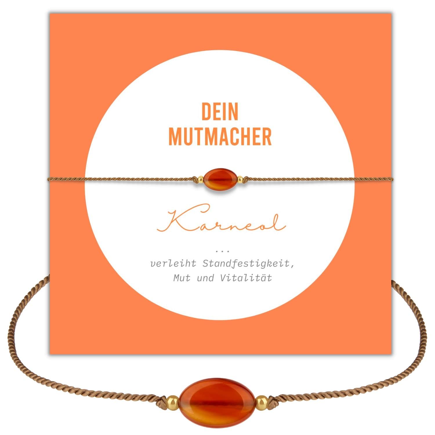 happymaker - Rosenquarz Armband Damen, handgemacht in Deutschland, Edelstein Armband rosa mit vergoldeten Perlen, Geschenkverpackung als Kraftgeber Geschenk für Frauen und Mädchen