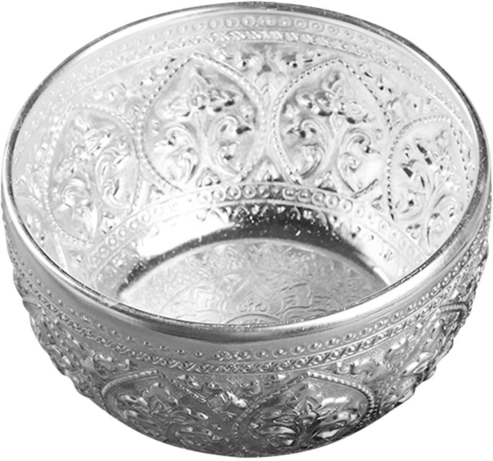IMIKEYA Kleine Thai Zinnschale Geschnitzte Wasser Ätherische Öl Schale Spa Behälter Für Massagen Servierschüssel Obst Reisschale Dekorative Zinnschale Für Altar Und Dekoration