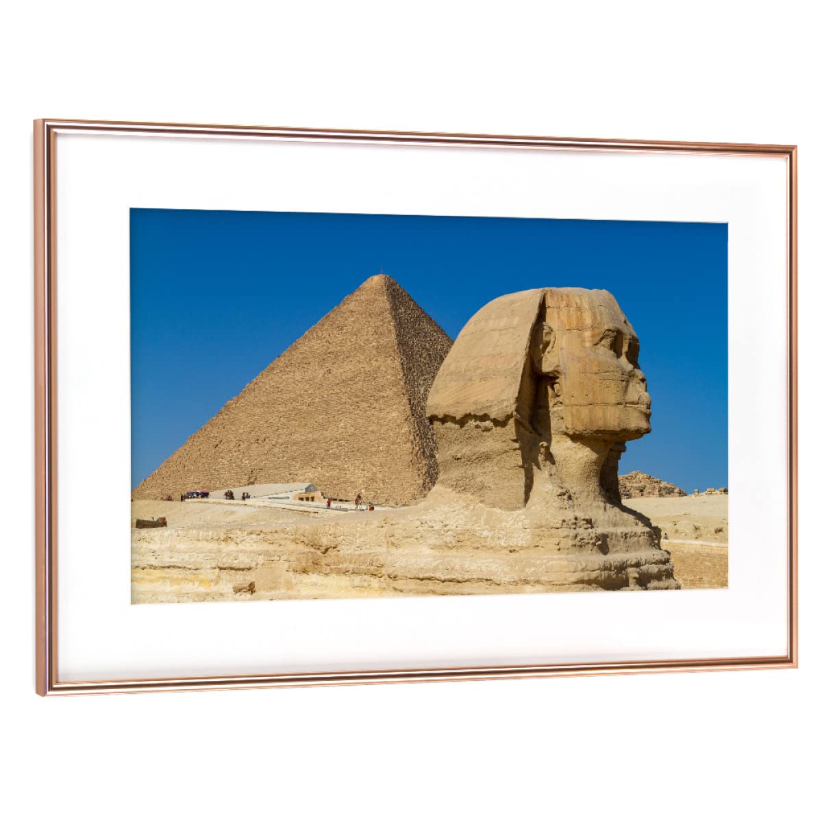 artboxONE Poster mit Rahmen Gold 30x20 cm Die große Sphinx von Gizeh von Die Welt Tanzt Farben - gerahmtes Poster