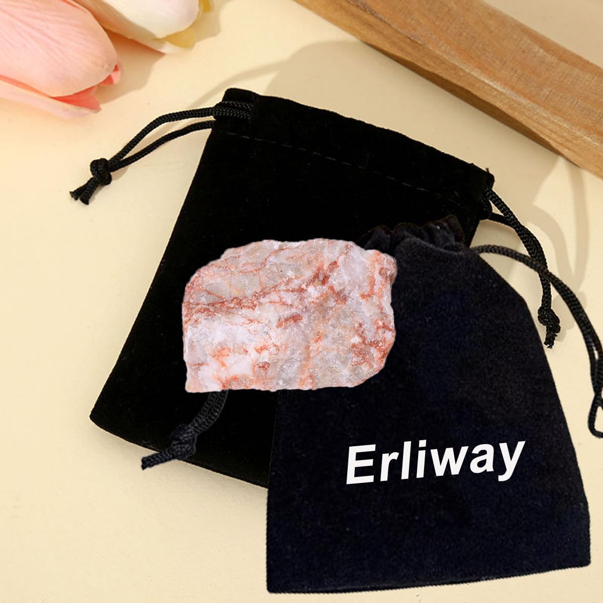 Erliway 1.25-2 Inch Rhodochrosite Raw Crystals, Natural Rough Rhodochrosite Stone, Healing Raw Stones for Well Rocks, Home Decor Meditation Energy Balancing Wire Wrapping Wicka Reiki
