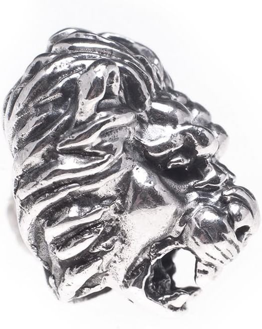 WINDALF Haar & Bartperle LION 12 mm Löwen Schmuck 925 Sterlingsilber
