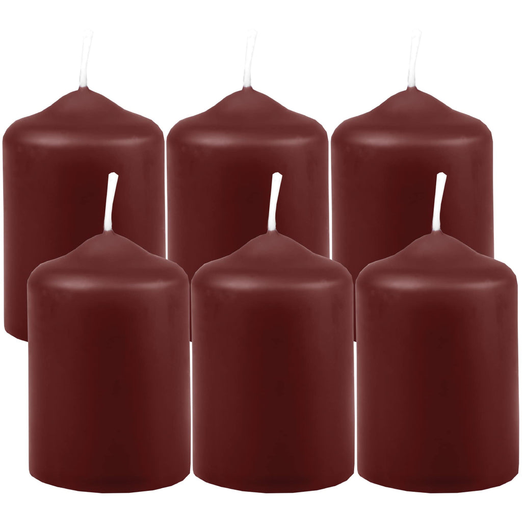 Wachskerzen Stumpenkerzen Braun Ø4cm x 6cm (6 Stück) Teelicht Durchmesser, in vielen Farben - Hergestellt in EU - Kerzen Blockkerzen - Wachs