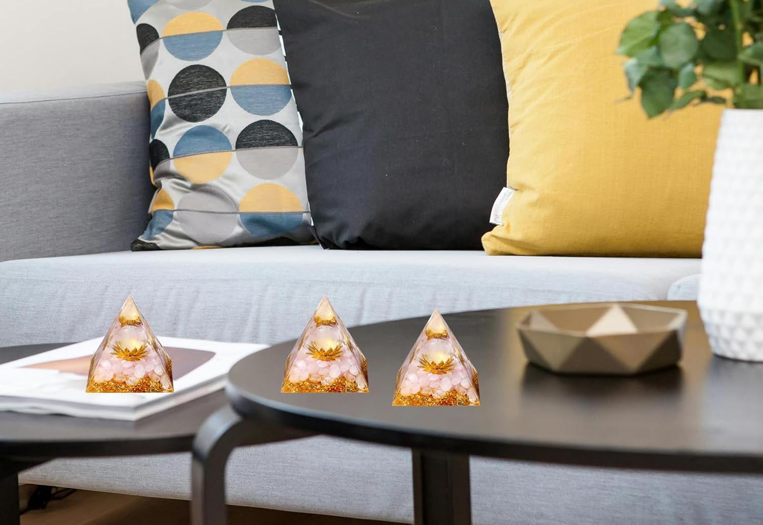 Orgonit Pyramide Rosenquarz Edelsteine Lotus Pyramiden Positive Energie Kristalle Heilsteine Bringt Glück Pyramide Weihnachten Spirituelle Geschenke Weihnachtsgeschenk