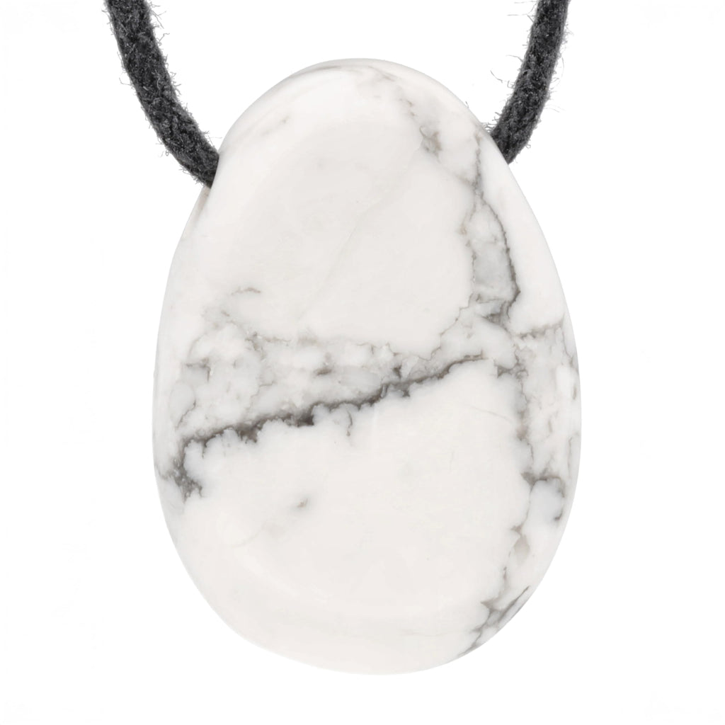 Lebensquelle Plus Tropfen Anhänger mit Baumwollband + Edelsteinkarte | Set-Angebot Echter Edelsteinanhänger | Gebohrter Trommelstein Tropfenanhänger