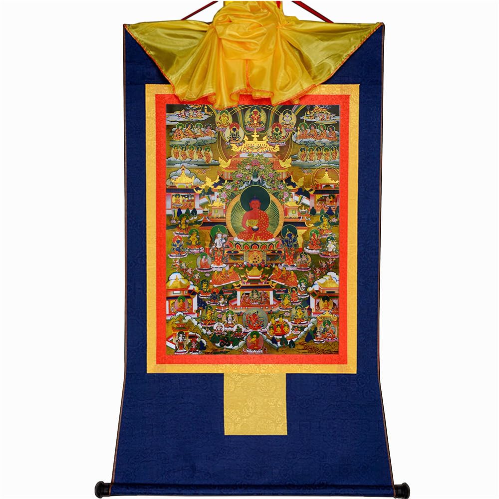 Gandhanra Green Tara Thangka Tibetan Thangka Art - Hot Stamped Buddha Tapestry for Zen Home Decor, Meditation, Spiritual Relaxation, and Peace