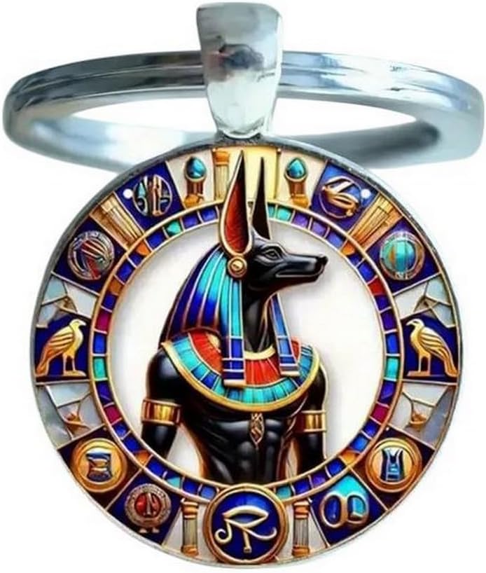 Anubis Egyptian God Printed Keyring Bag Jewelry