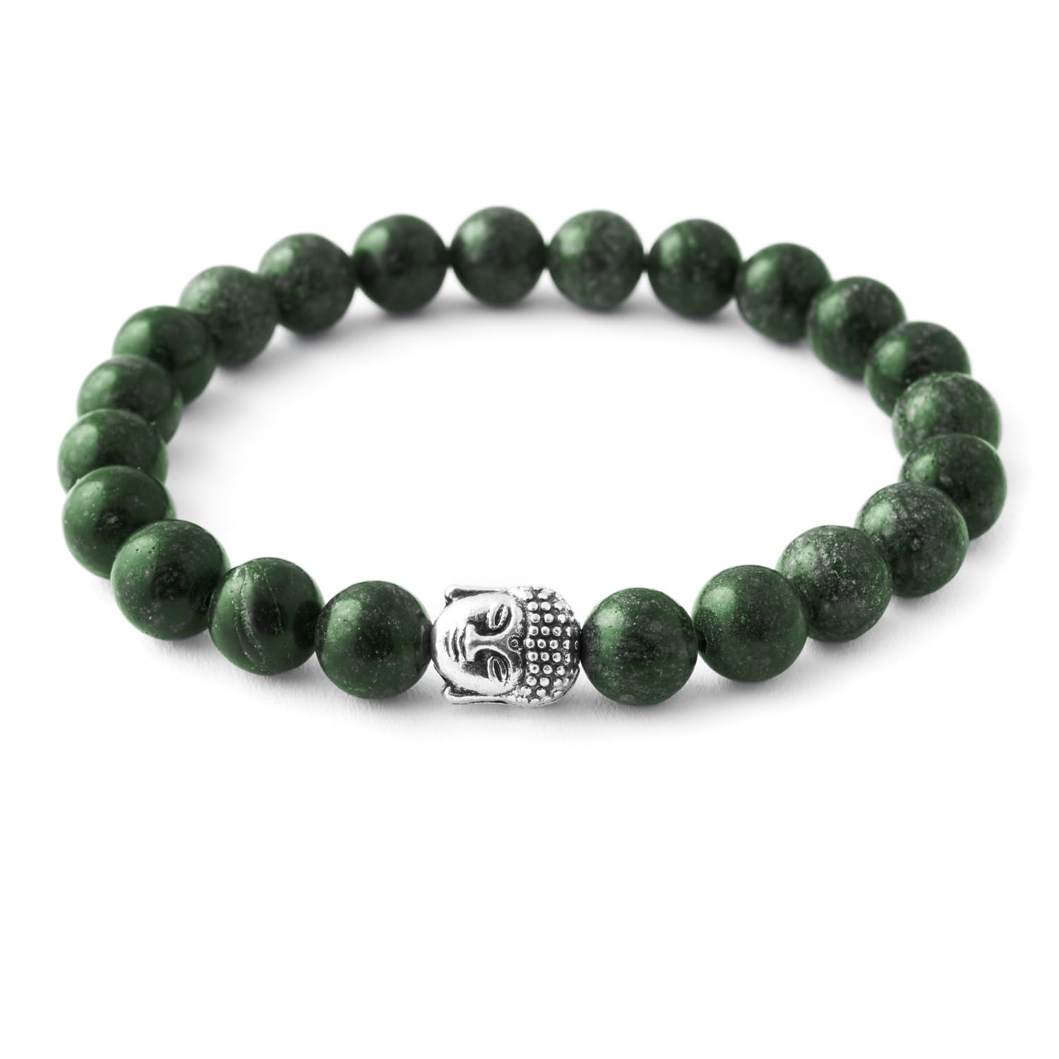 BERGERLIN Buddha Armband - Naturstein geprüft in Deutschland, mit echten Naturstein oder Lavastein Perlen - Naturstein Armband mit Echtheitszertifikat für Damen und Herren