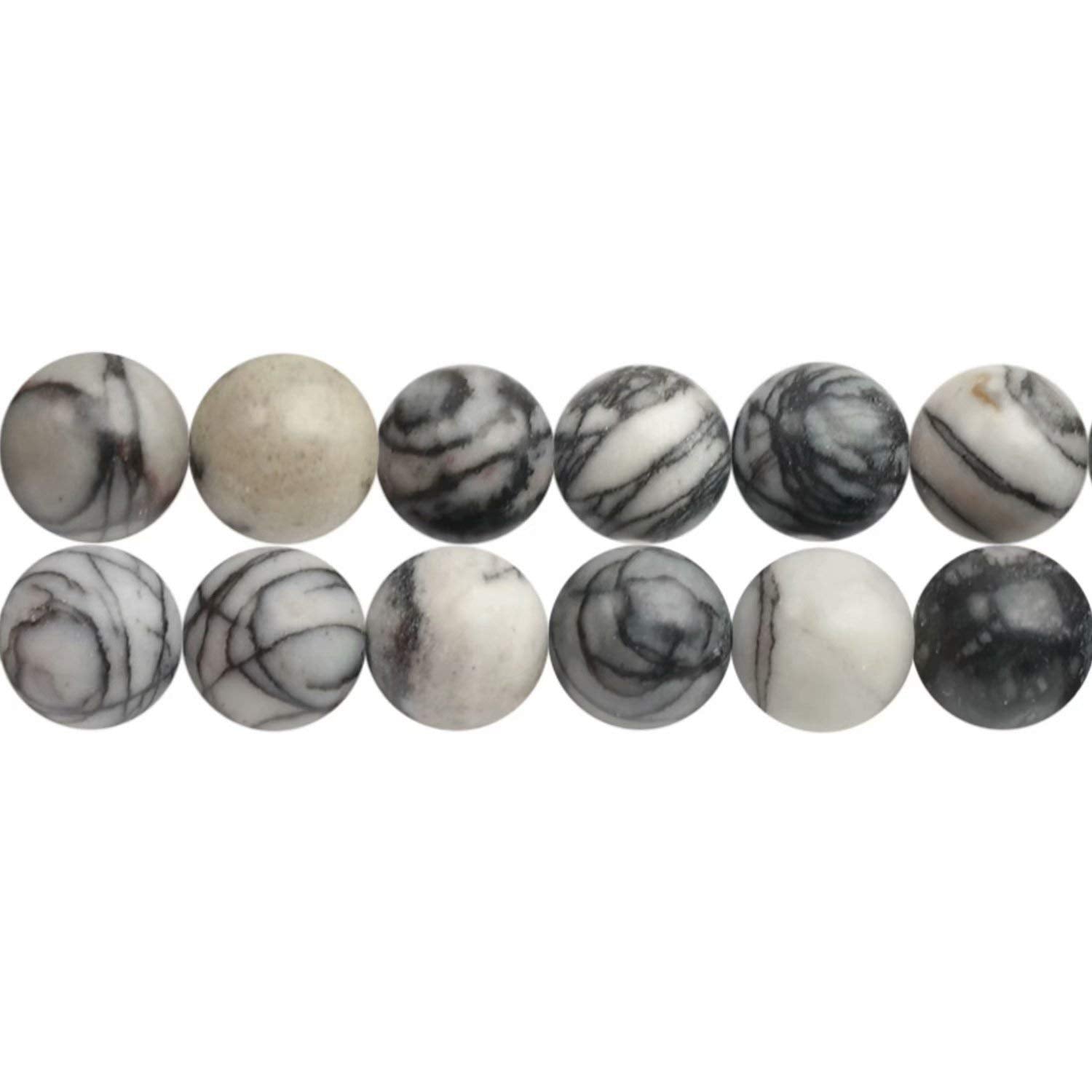 Natural Semi-Precious Stones Beads for Threading 38 cm String Round 4 6 8 10 12 mm