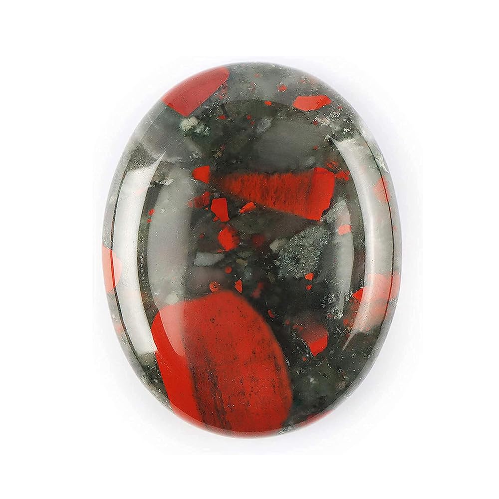 Dalmatian Jasper Worry Thumb Stone Crystal Thumb Stone Thumb Stone for Reiki Balancing Therapy Meditation (Dalmatian Jasper)
