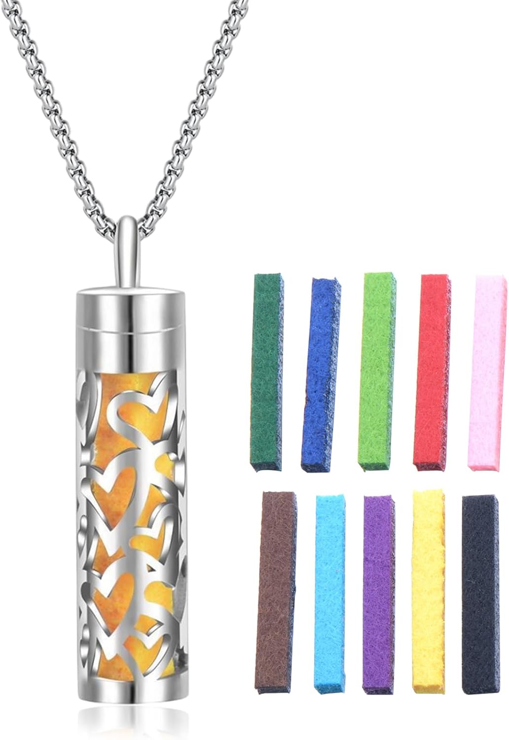 Fragrance Chain Essential Oil Necklace for Women Chain with Fragrance Pendant Fragrance Chain Aromatherapy Necklace Diffuser Stainless Steel Diffuser Necklace Fragrance Chain Essential Oil Necklace