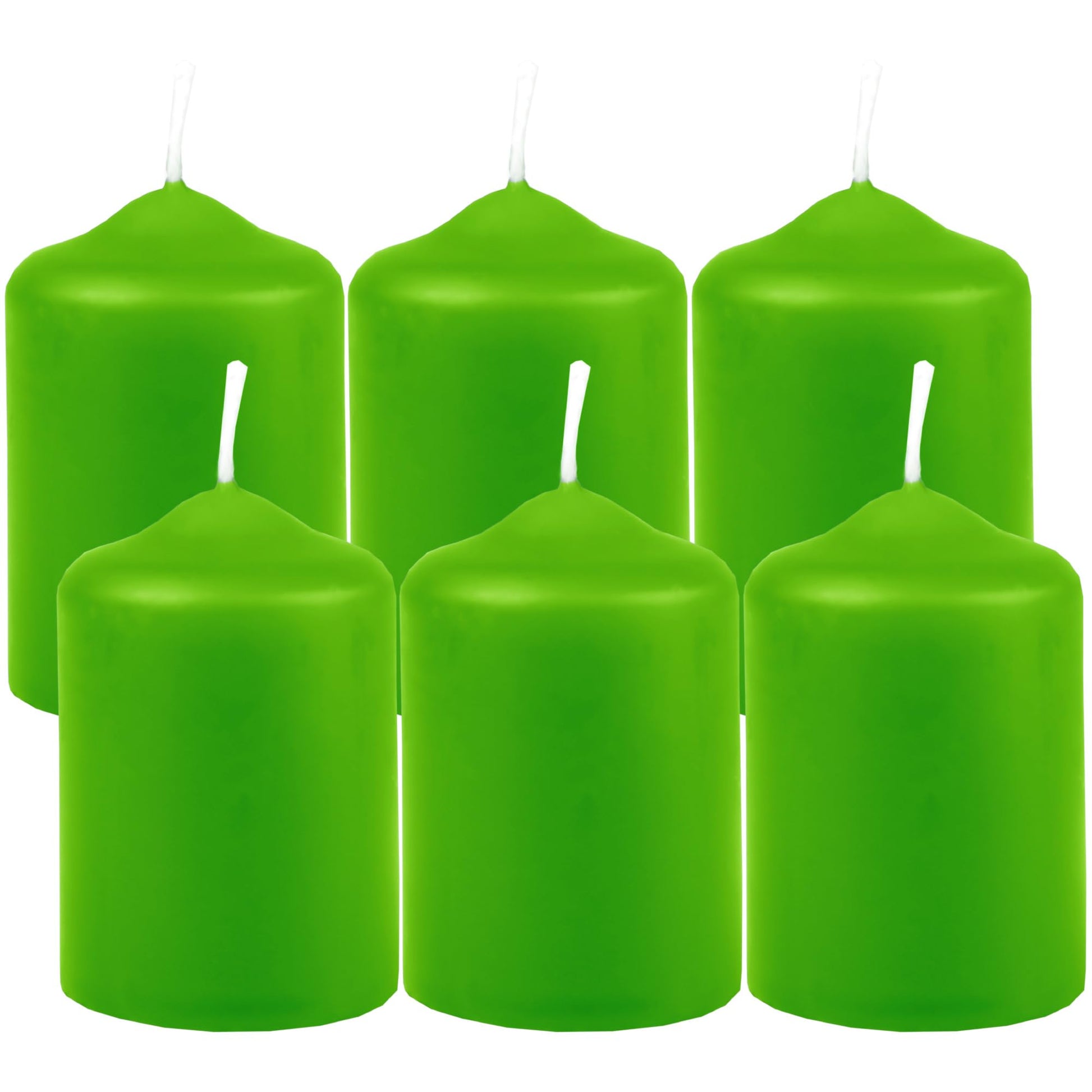 Wax Candles, Pillar Candles, Black, Tea Light Diameter 4 cm x height 6 cm (Pack of 6), Available in Many Colours - Made in the EU - Candles Block Candles - Wax