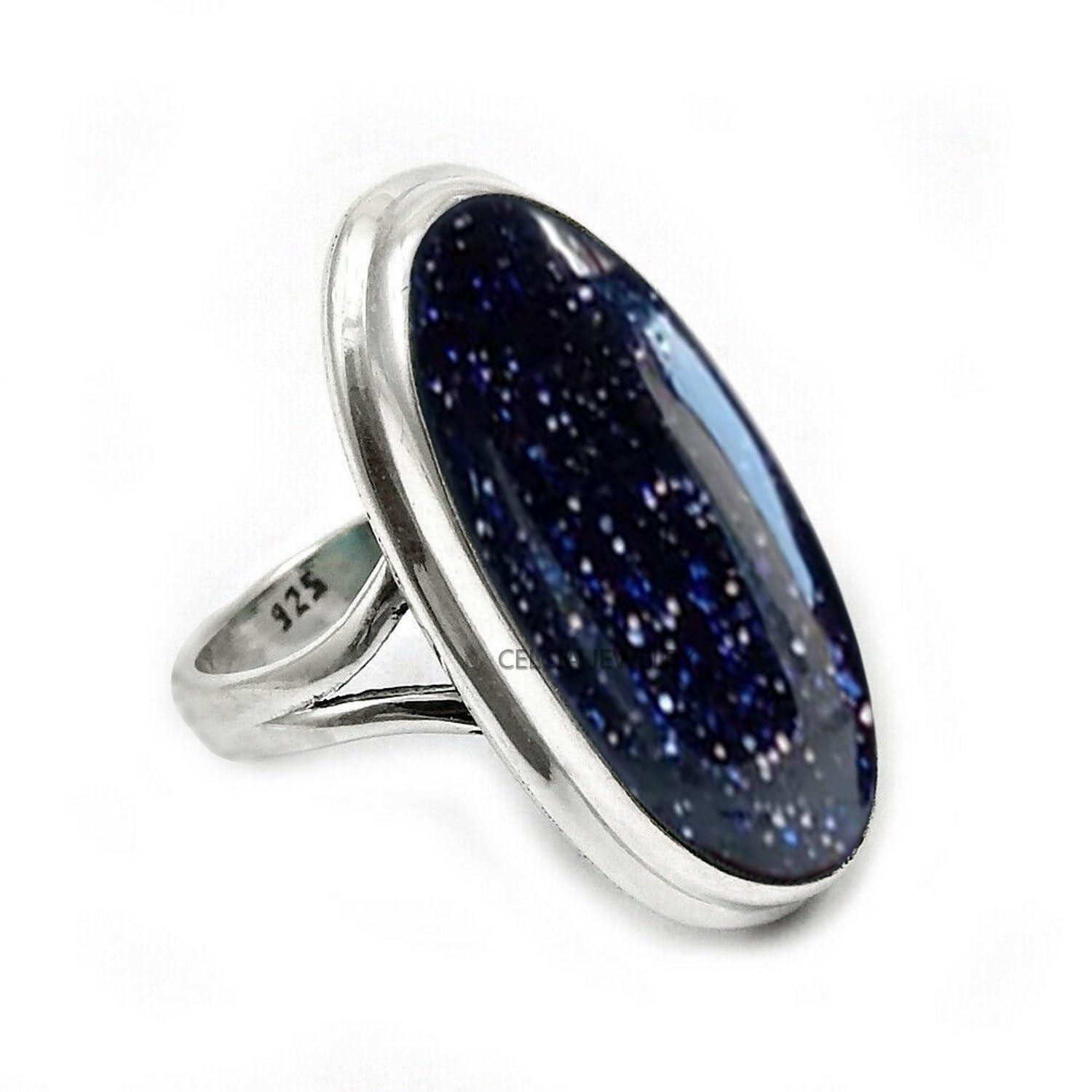 Large Oval Gemstone Handmade Jewellery, 925 Sterling Silver Tribal Ring, Engagement Gifts for Couples, Birthday Gifts for Men, Fathers Day Gifts, Promise Ring, Men's Gifts (Size 7.5, Charoite)