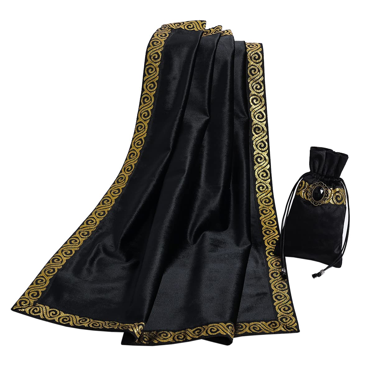 BLESSUME Witch Altar Tarot Table Cloth and Pouch Square Divination Tarot Cloth (Red)