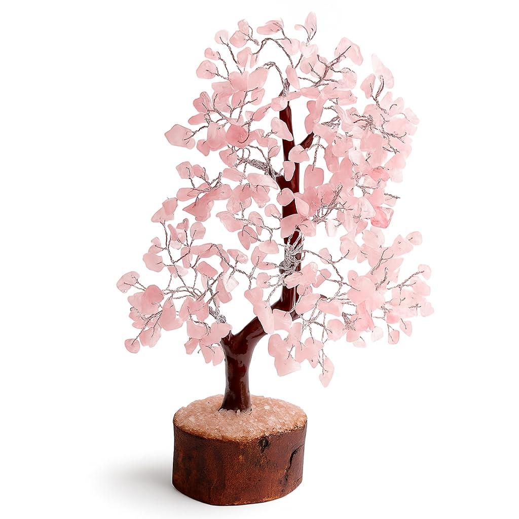 Edelsteinbaum - Kristallbaum Glücksbaum mit Echten Steinen - 7 Chakra Baum für Energieausgleich, Harmonischer Heilstein Baum, Deko Edelstein Baum für Meditation und Heilung - Steinbaum