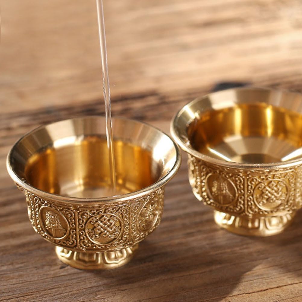 Wasserbecher Weihwasser-altarschale Buddhistische Wasserschale Buddhistische Wasseropferschale Tibetischer Kerzenhalter Behälter Für Religiöse Opfergaben Kupfer Mini Gerät