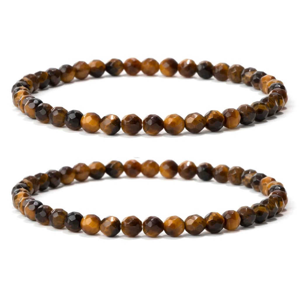 4 mm Stretch Bracelet Made of Real Natural Stone Beads, Healing Stone Bracelet, Yoga Bracelet for Women, Men, Lucky Bracelet, Friendship Bracelet, Replacement Beads Included