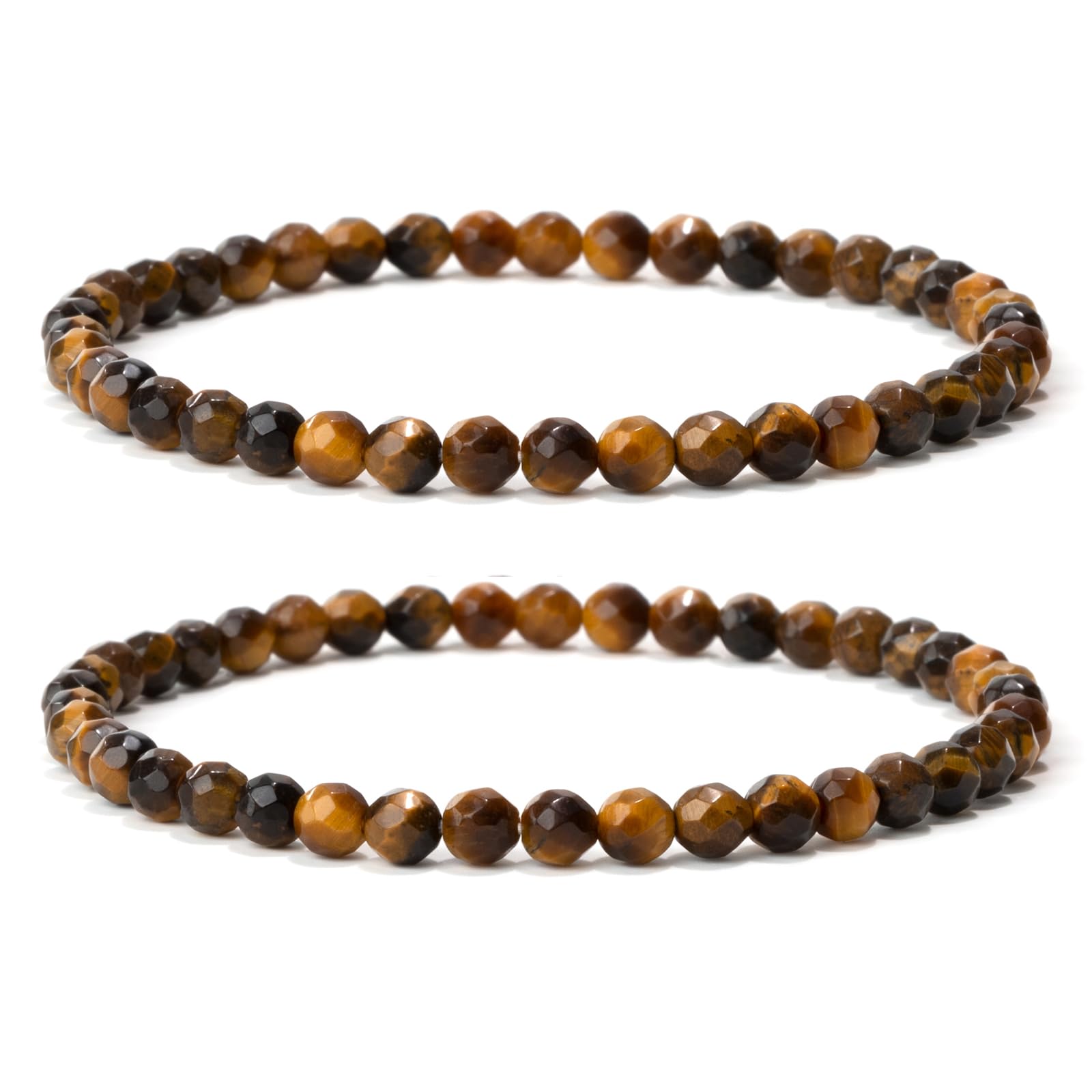 4 mm Stretch Bracelet Made of Real Natural Stone Beads, Healing Stone Bracelet, Yoga Bracelet for Women, Men, Lucky Bracelet, Friendship Bracelet, Replacement Beads Included