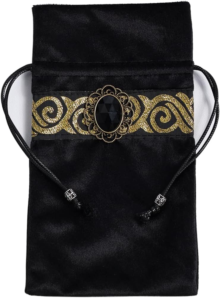 BLESSUME Tarot Tablecloth Altar Tarot Cloth One Size (Black 1)