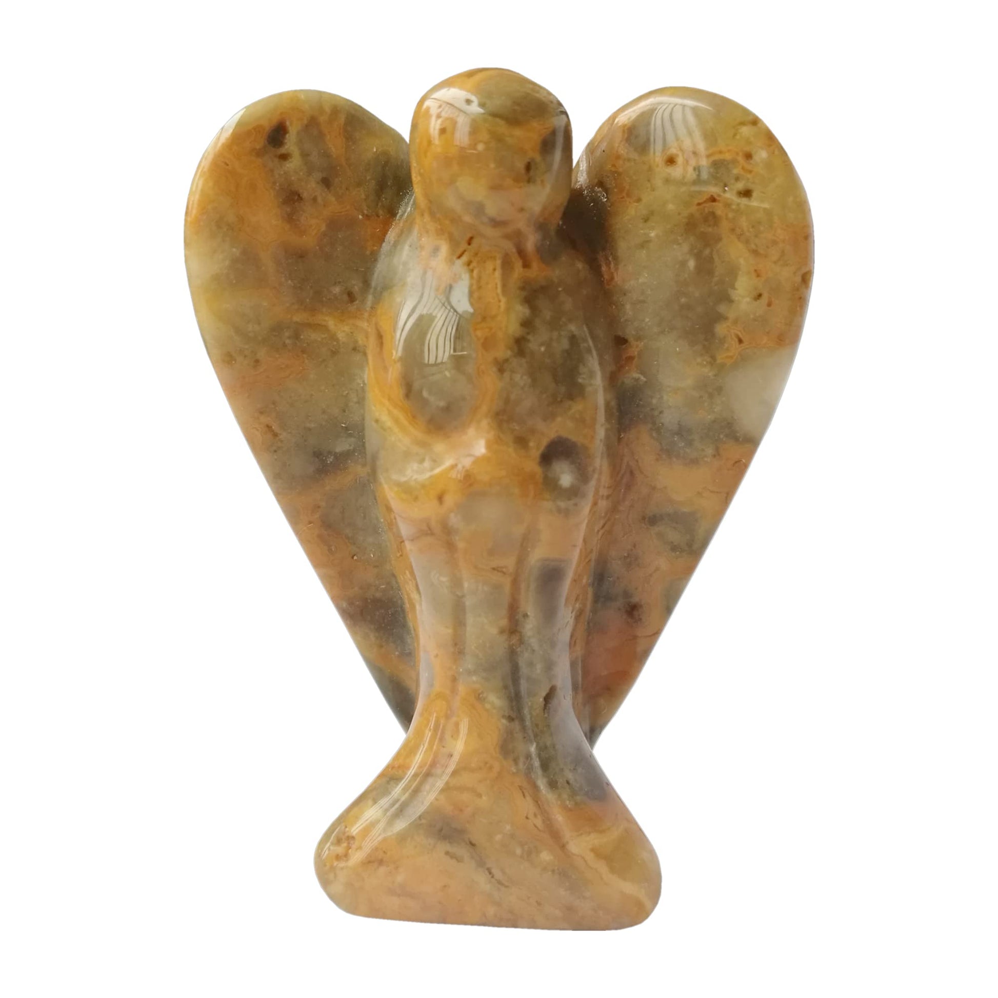 Natürliche Lila Lepidolith Heilung Kristall Gebet Schutzengel Statue,38mm Schnitzen Tasche Palm Stein Figuren Dekoration