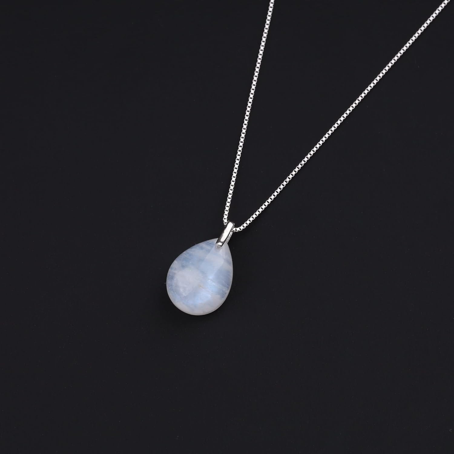COAI Damen Kristall Kette aus Mondstein Anhänger mit 925 Silberkette