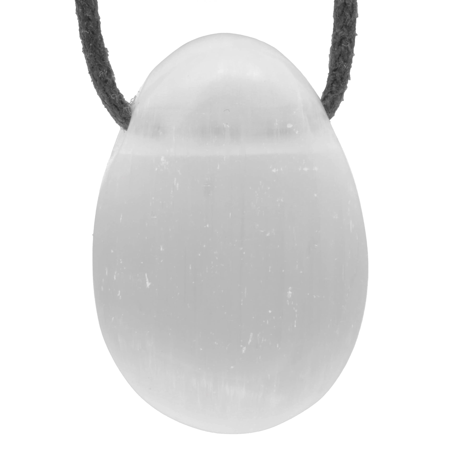 Lebensquelle Plus Tropfen Anhänger mit Baumwollband + Edelsteinkarte | Set-Angebot Echter Edelsteinanhänger | Gebohrter Trommelstein Tropfenanhänger