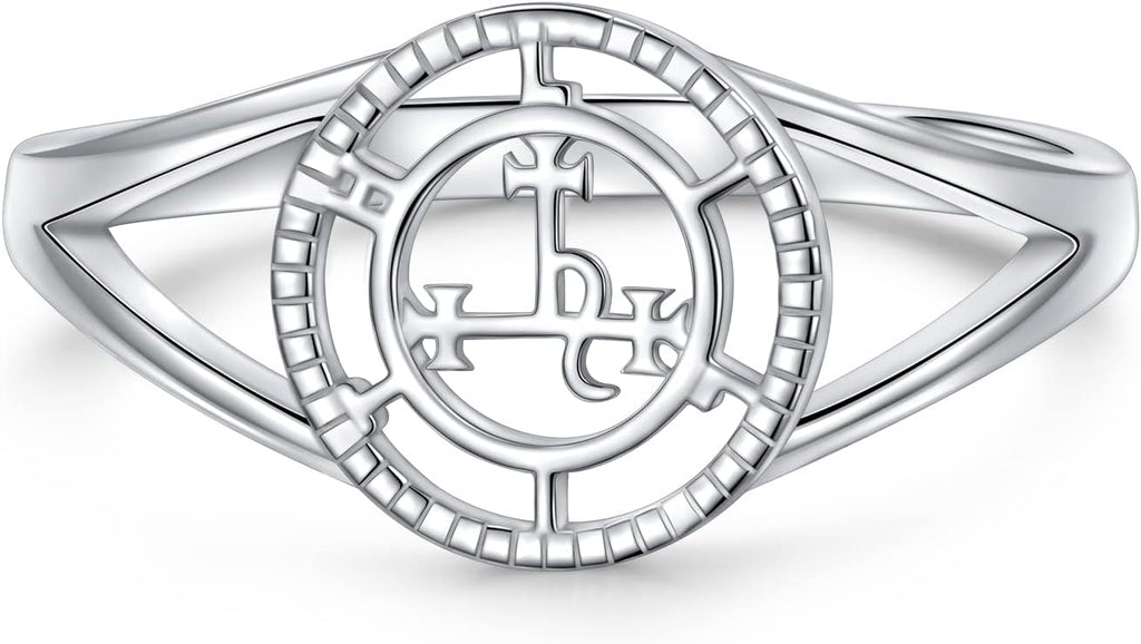Sigil of Lilith Statement-Ring S925 Sterling Silber Sigil of Lilith Statement-Ring Geschenke für Frauen Männer