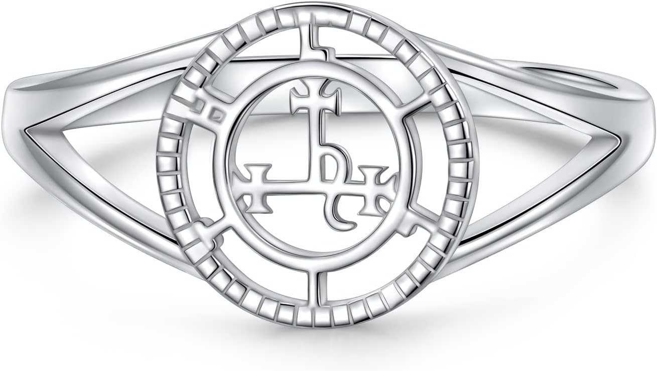 Sigil of Lilith Statement-Ring S925 Sterling Silber Sigil of Lilith Statement-Ring Geschenke für Frauen Männer