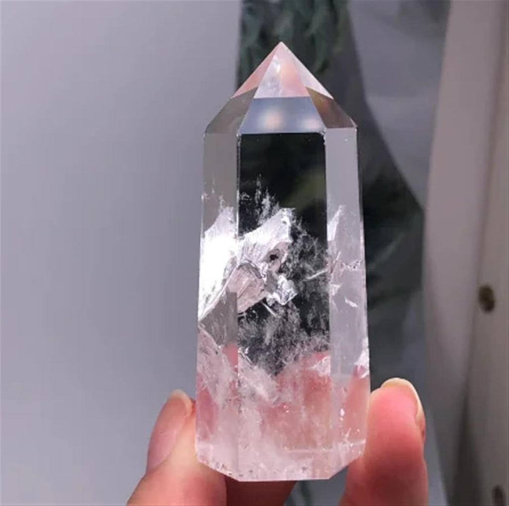 Clear Lemurian Seed Quartz Point Cluster Crystal Rough Ornaments (Size : 1 Piece) Gemstone Stone