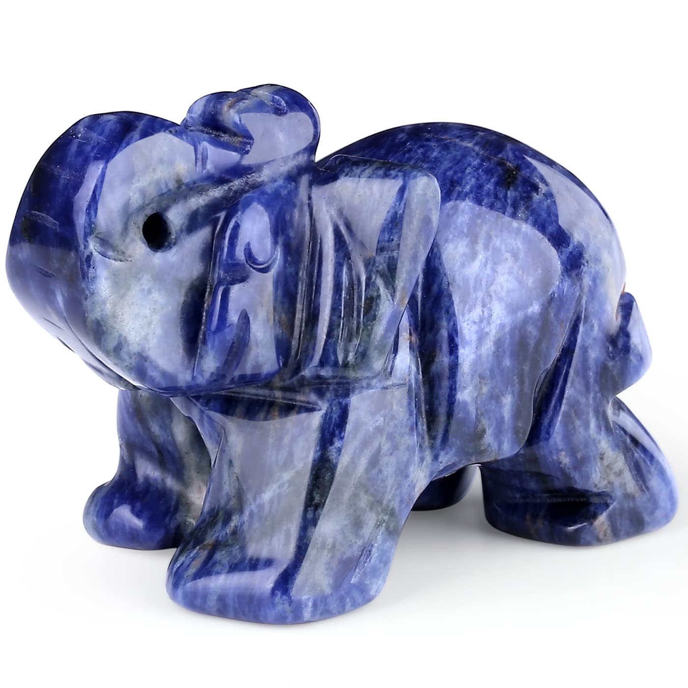 QINJIEJIE Amethyst Elephant Decor Statue Crystals Healing Stones Crystal | Pocket Figurines Cute Ivory Wedding Anniversary Sculpture Gemstones Home Office Desk Purple Decor Elephant Gifts for Women