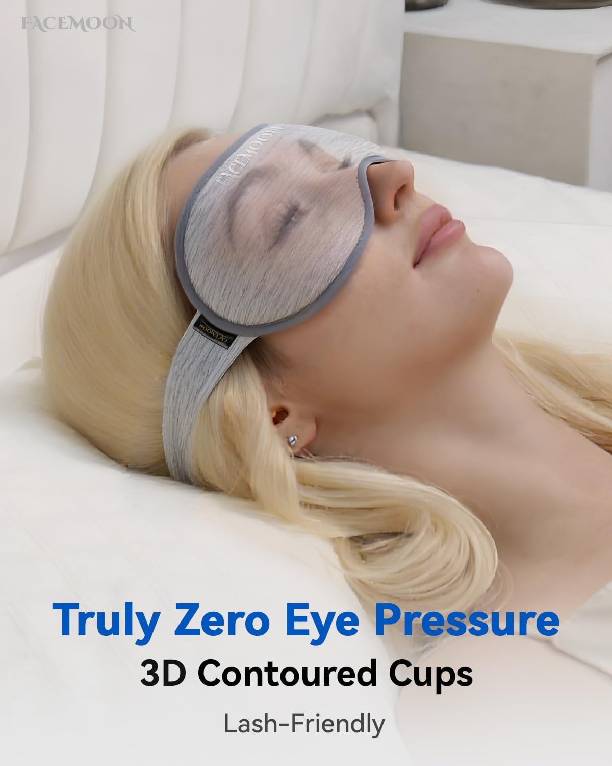 3D Blackout Weighted Eye Mask for Sleep, Airplane Travel Essential | Long flights, road trips, gentle weighted comfort, deep cups, lash-friendly, adjustable strap, daytime naps for men & women