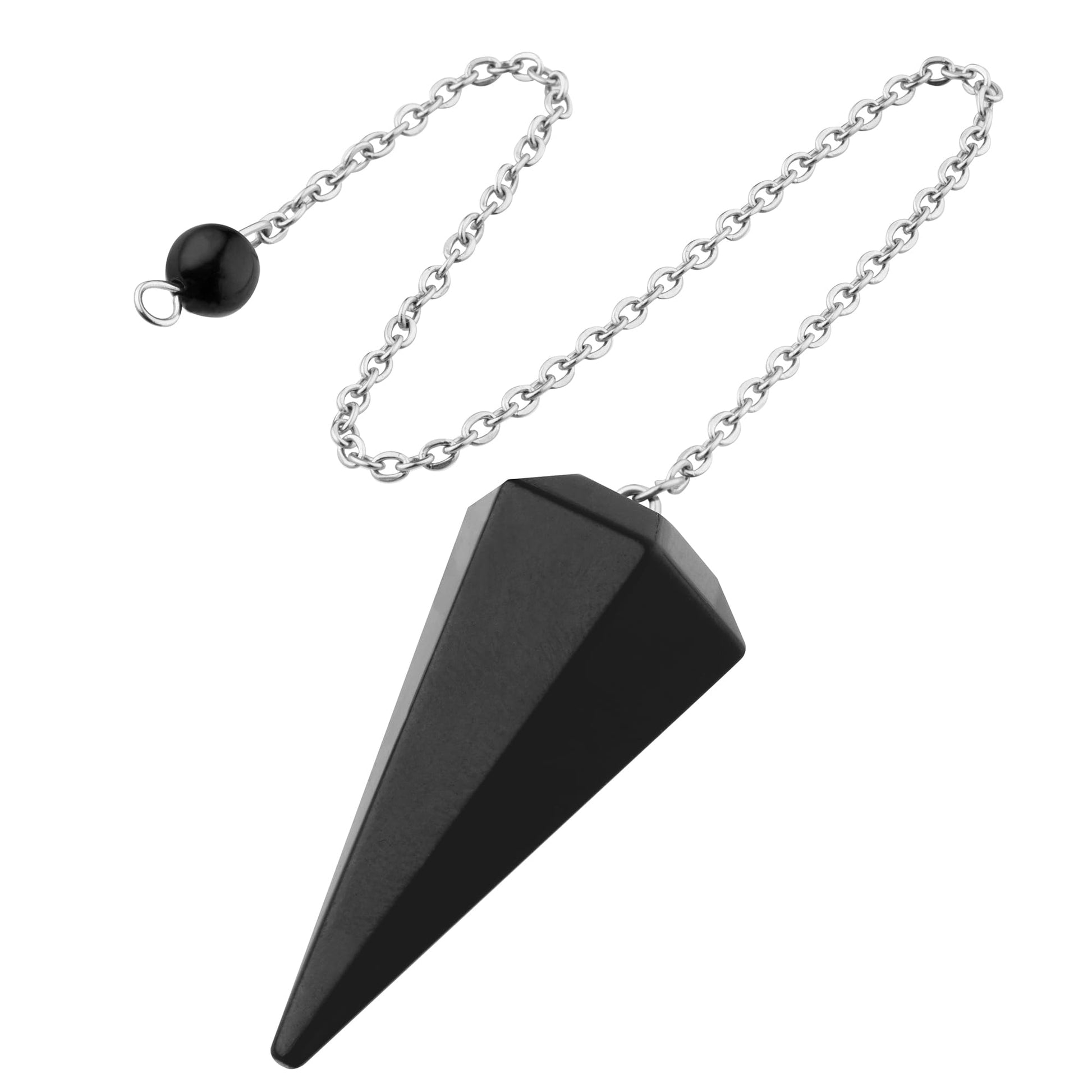 QINJIEJIE Rock Crystal Pendulum Natural Gemstone Pendulum Crystals Esoteric Pendulum with Chain and Ball for Dowsing Rods Fortune teller Chakra Reiki Witchcraft Accessories Esoteric Gifts