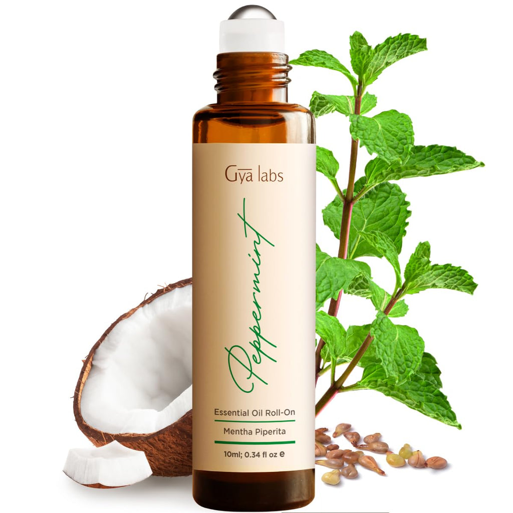 Gya Labs Migraine Relief Essential Oil Roll-On, Aromatherapy, Therapeutic Grade with Essential Peppermint and Lavender Oils for Sinus, Tension Headaches and Migraines (10 ml)